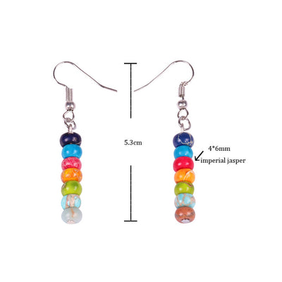 Women's Abacus Beads Natural Stone Earrings