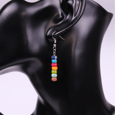 Women's Abacus Beads Natural Stone Earrings