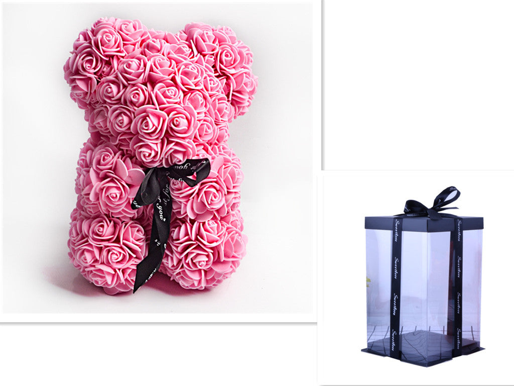 25cm Cute Flower Rose Bear Handmade Valentines Day 2024 Gift