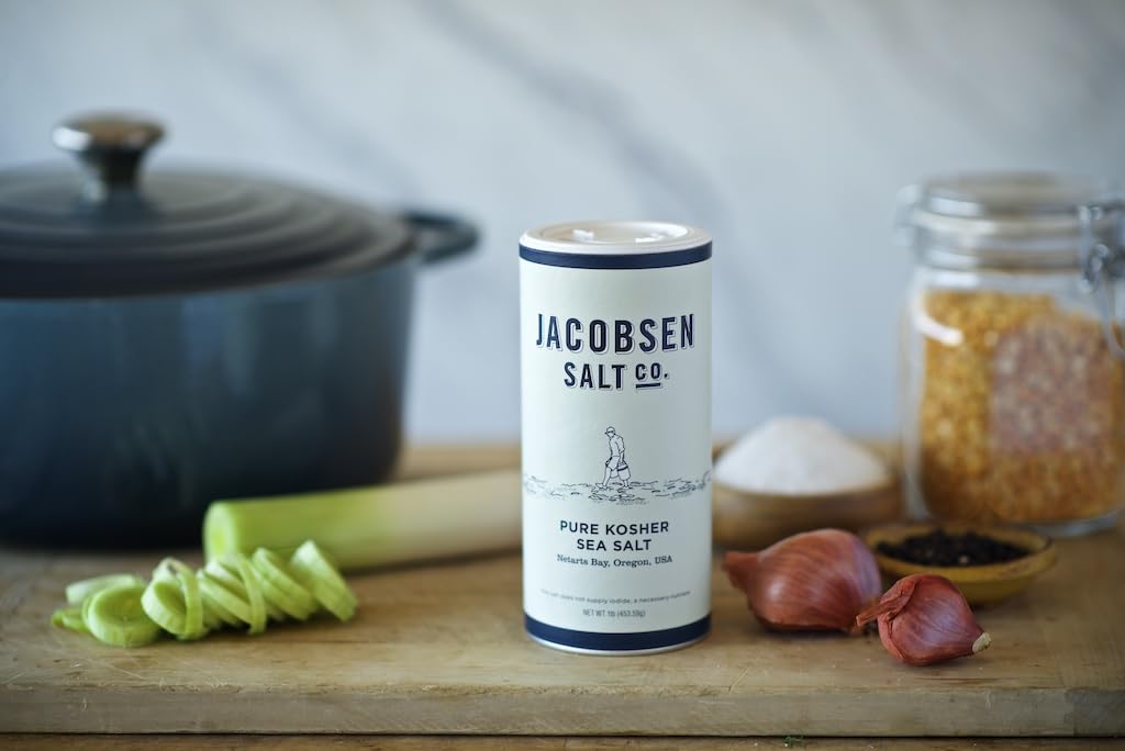 Jacobsen Salt Co. Kosher Sea Salt - Coarse, Perfect for Seasoning, Brining, Baking, and more - 12oz